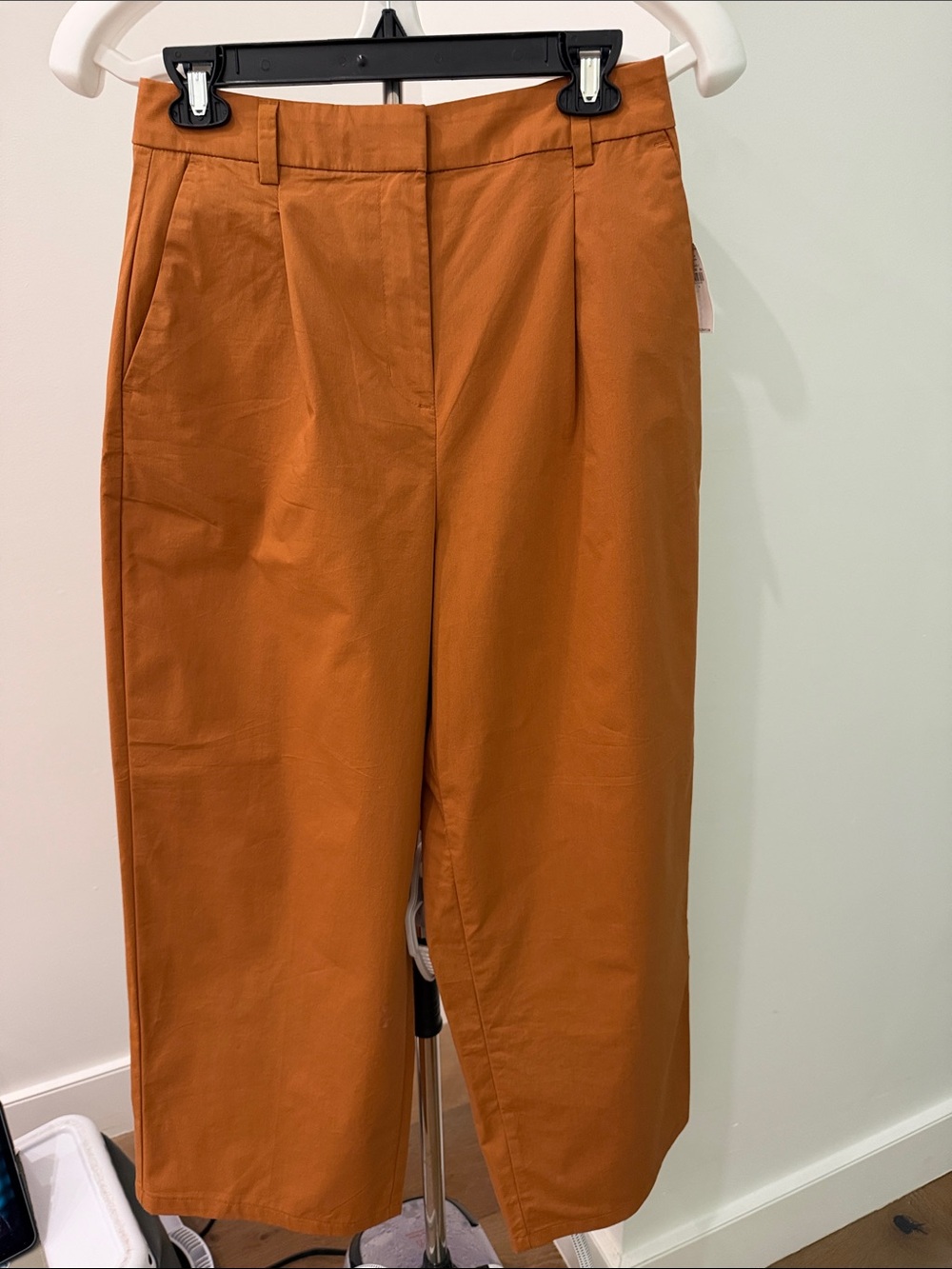 Women’s Tailored Cotton-Blend Pants in Deep Orange